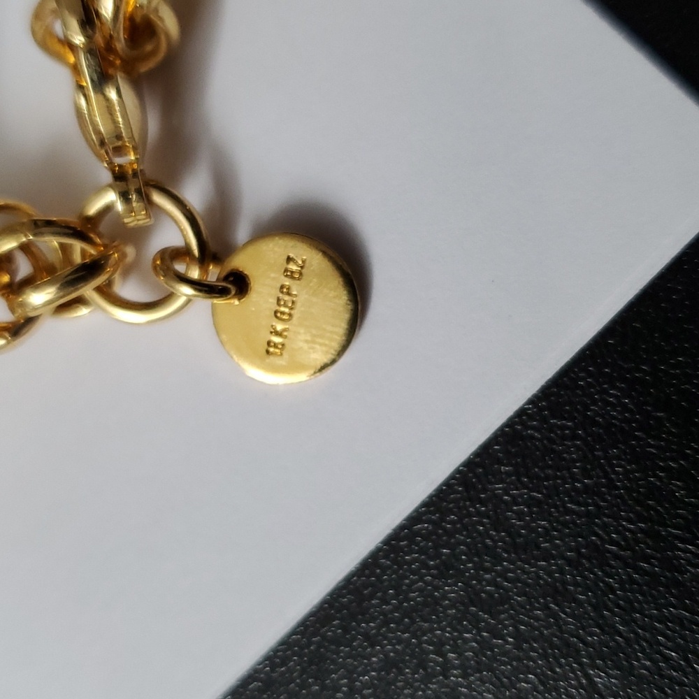 Stamped 18K Gold Rope Twisted Rope Italian Plated Necklace - Picture 6 of 6